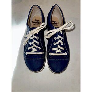 Finn Comfort Ikebukuro Atlantic Blue/White Casual Lace Up Sneaker Size 6.5M/8.5W